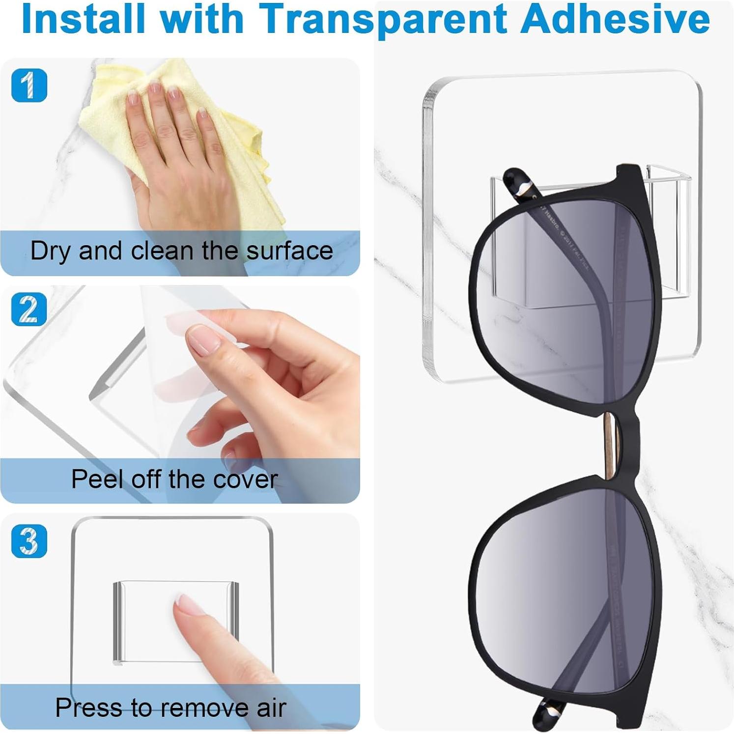 Organizador de Gafas de Sol Douildhaiy, 4 Soportes Acrílicos Transparentes