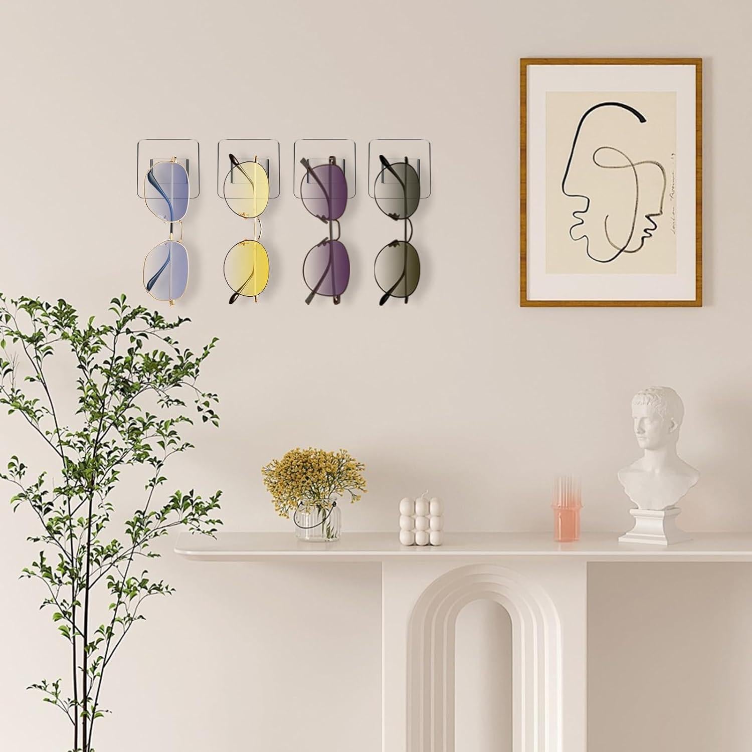 Organizador de Gafas de Sol Douildhaiy, 4 Soportes Acrílicos Transparentes