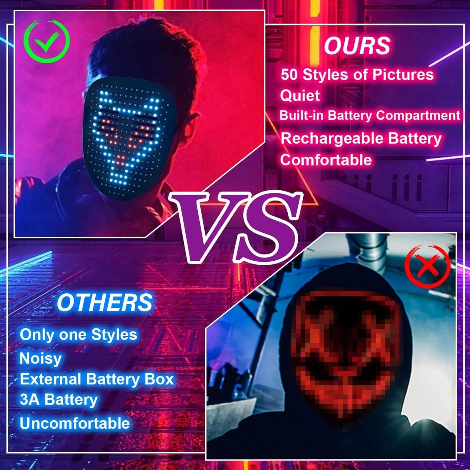 Máscara LED Depointer Life Unisex con Detección de Gestos