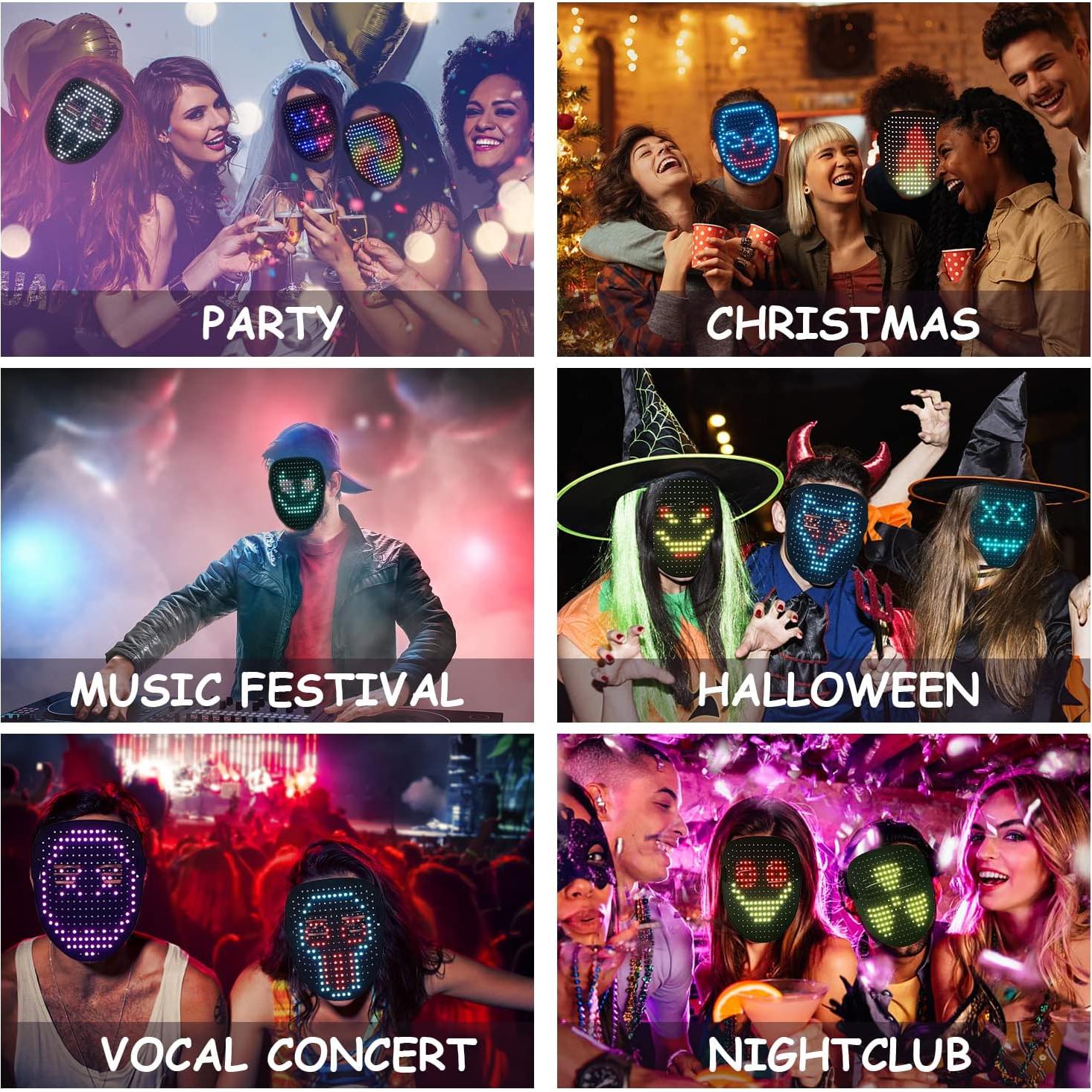 Máscara LED Depointer Life Unisex con Detección de Gestos