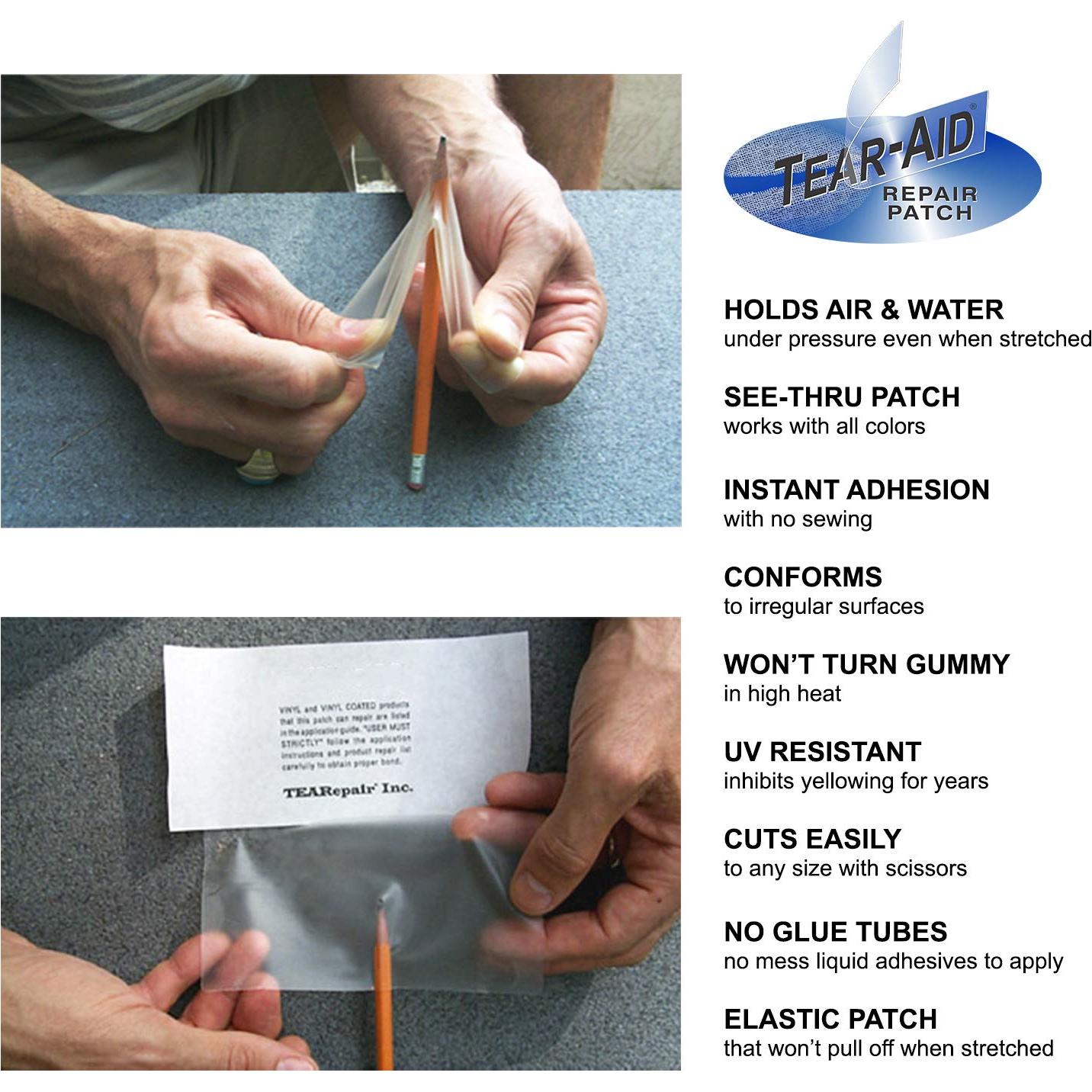 Kit de Reparación TEAR-AID para Vinilo - Parche Transparente