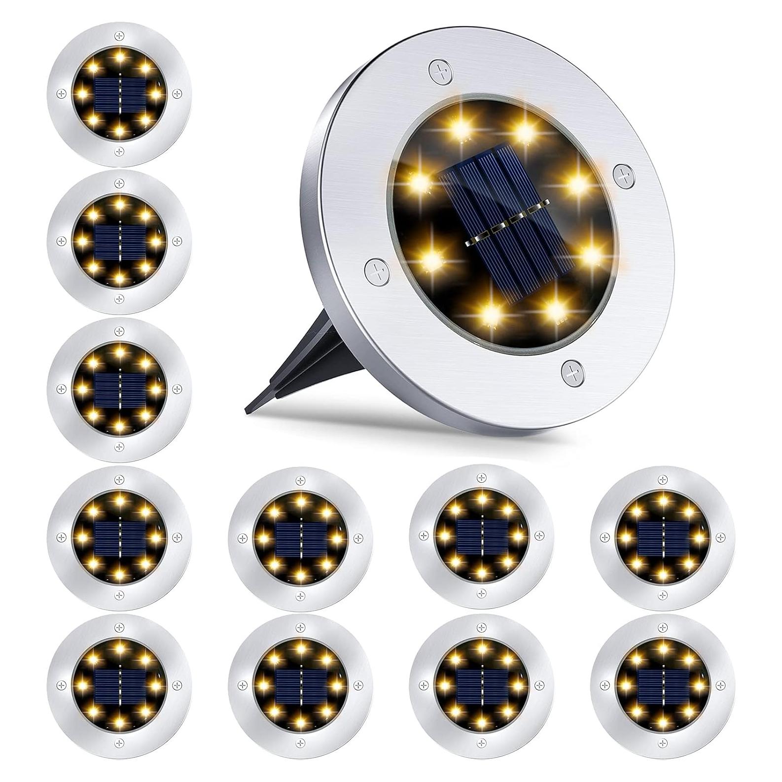 Paquete de 12 luces solares LED Flalivi para jardín IP65