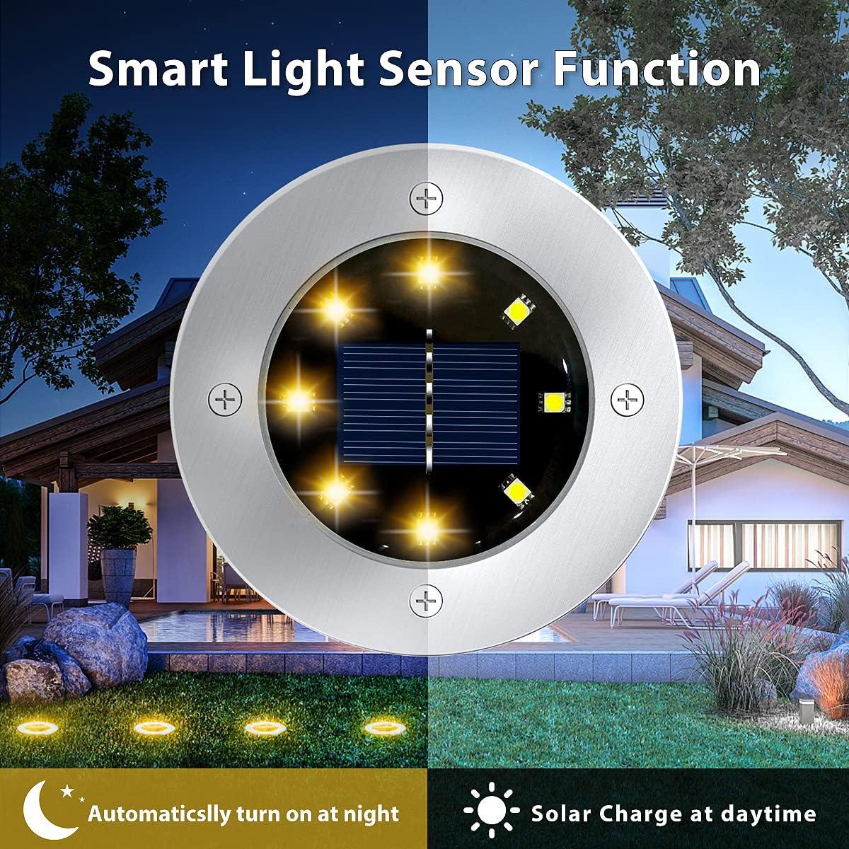 Paquete de 12 luces solares LED Flalivi para jardín IP65
