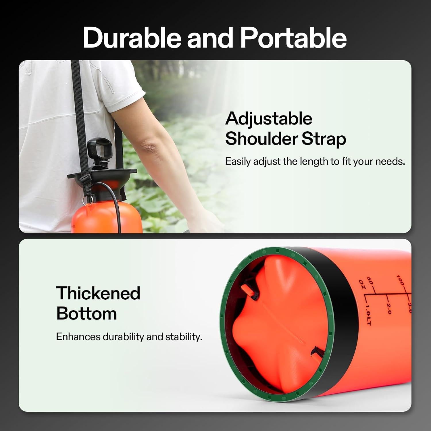 Pulverizador de Presión VIVOSUN 3L Naranja con Correa Ajustable