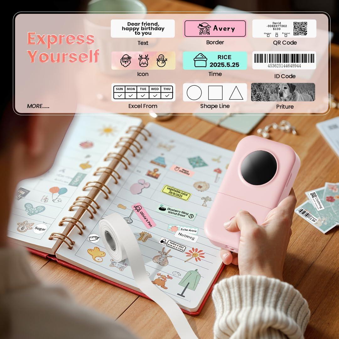 Impresora de Etiquetas Phomemo D30 Mini Bluetooth 3 Rollos