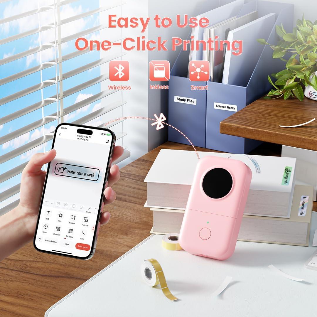 Impresora de Etiquetas Phomemo D30 Mini Bluetooth 3 Rollos