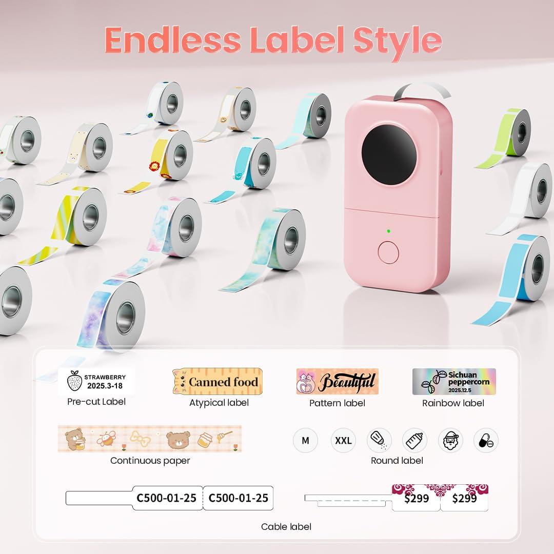 Impresora de Etiquetas Phomemo D30 Mini Bluetooth 3 Rollos