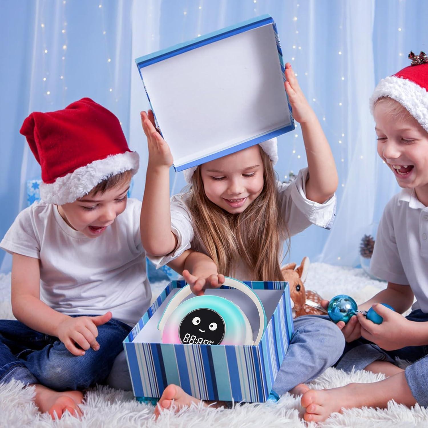 LOVME Kids Alarm Clock, Ready to Rise Sleep Training Clock With Night Lights, Sound Machine, OK to Wake, Gift Ideas for Toddler Boy Girl