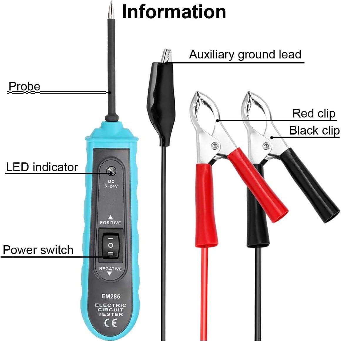 Probador de Circuito Eléctrico Allsun EM285 6-24V DC 5m