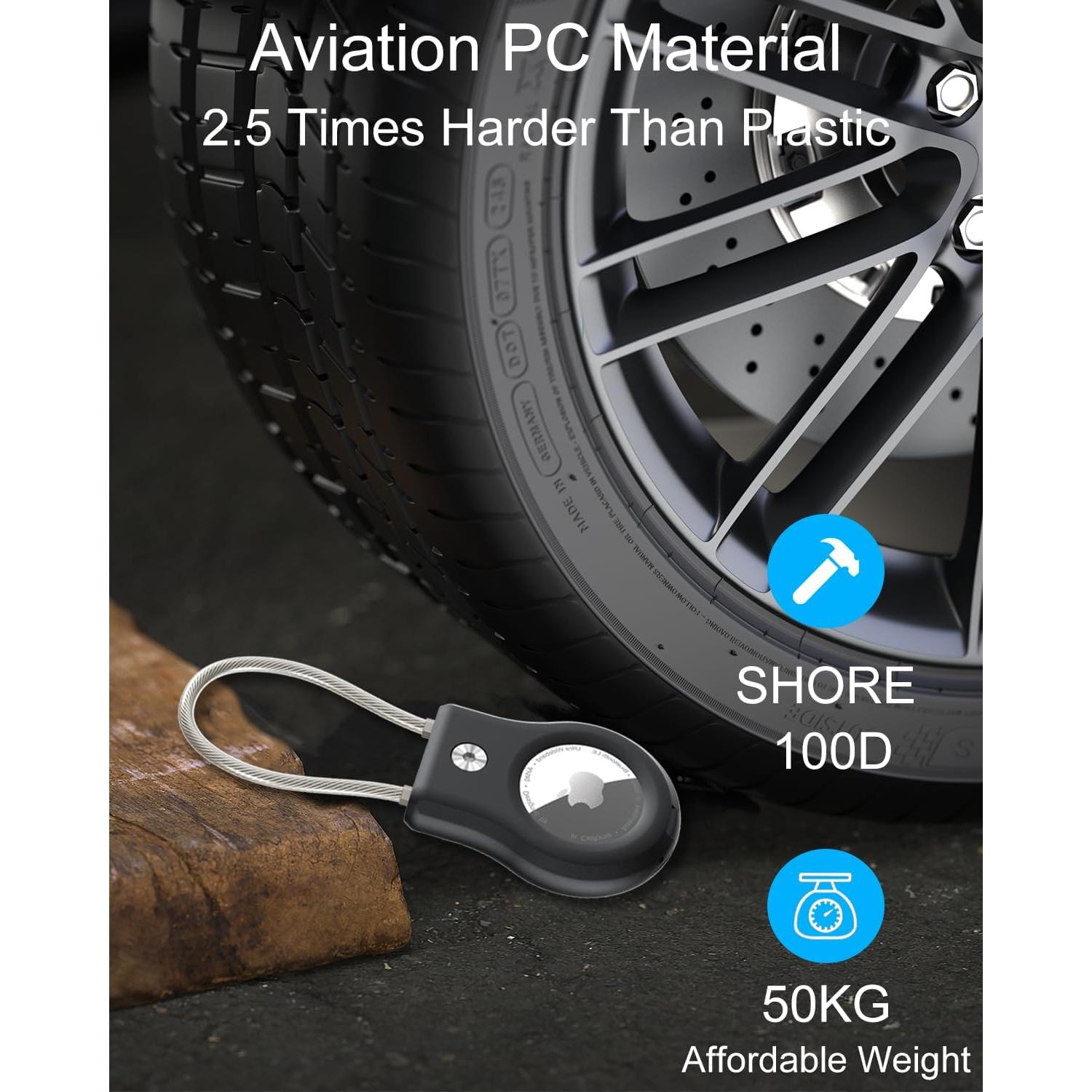 Soporte para llavero Airtag SCALLOP con cable de acero 13cm