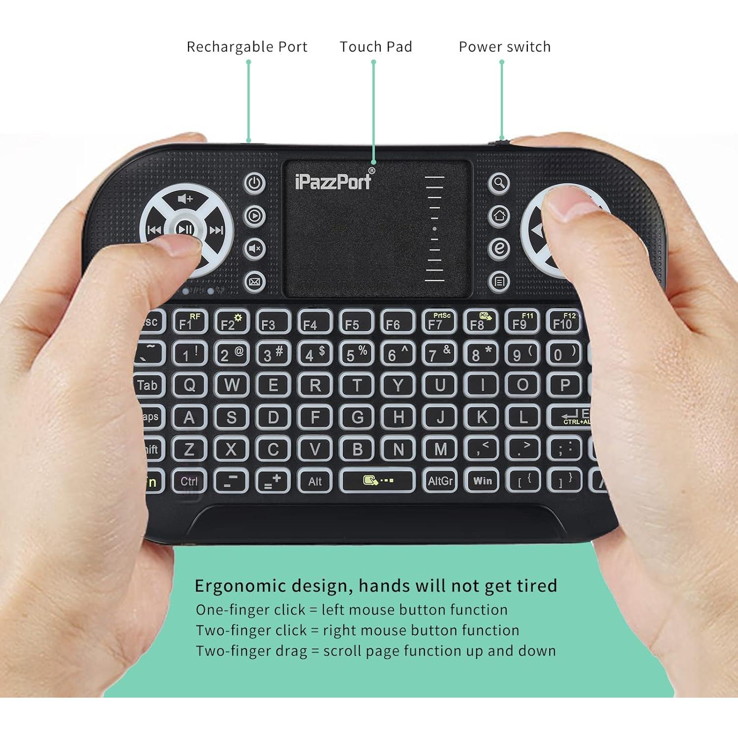 Teclado Mini Inalámbrico Bluetooth UNISEN KP-810-21SA con Touchpad