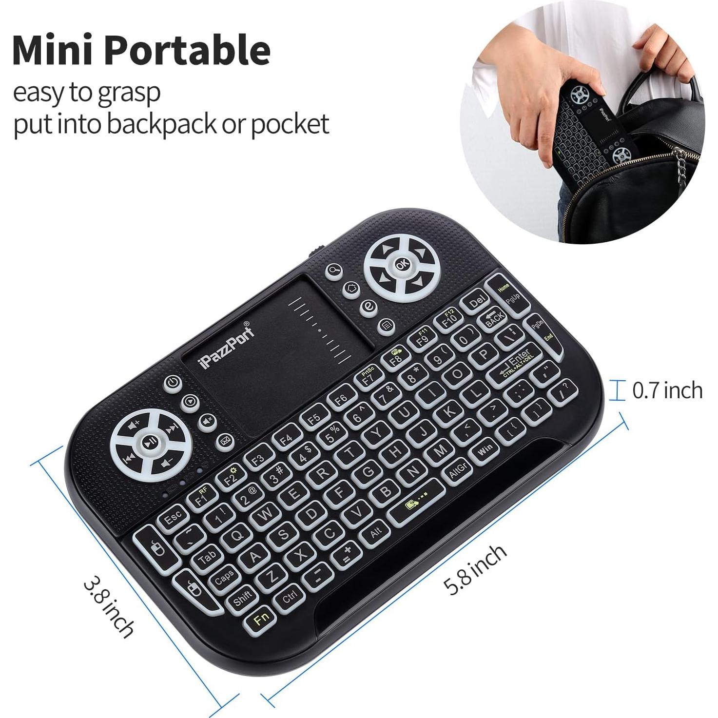 Teclado Mini Inalámbrico Bluetooth UNISEN KP-810-21SA con Touchpad