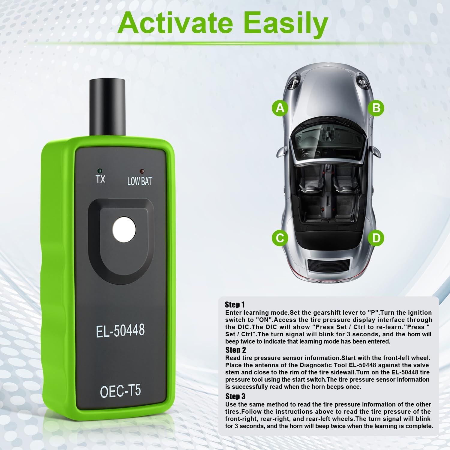 Herramienta TPMS ALPMOSN EL-50448 Verde - Reaprendizaje y Reinicio