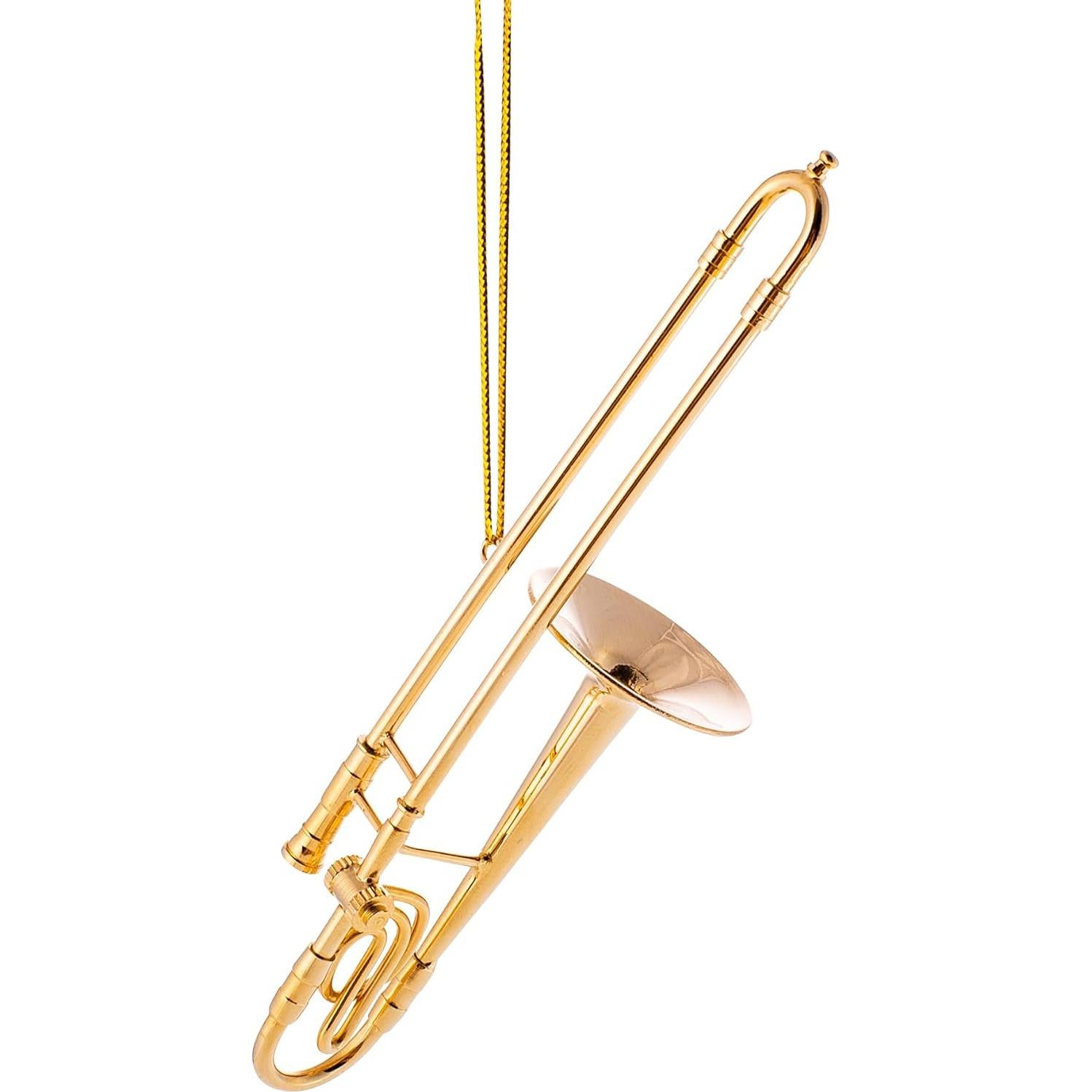 Adorno de Árbol de Navidad Trompeta de Oro Broadway Gifts 10 cm