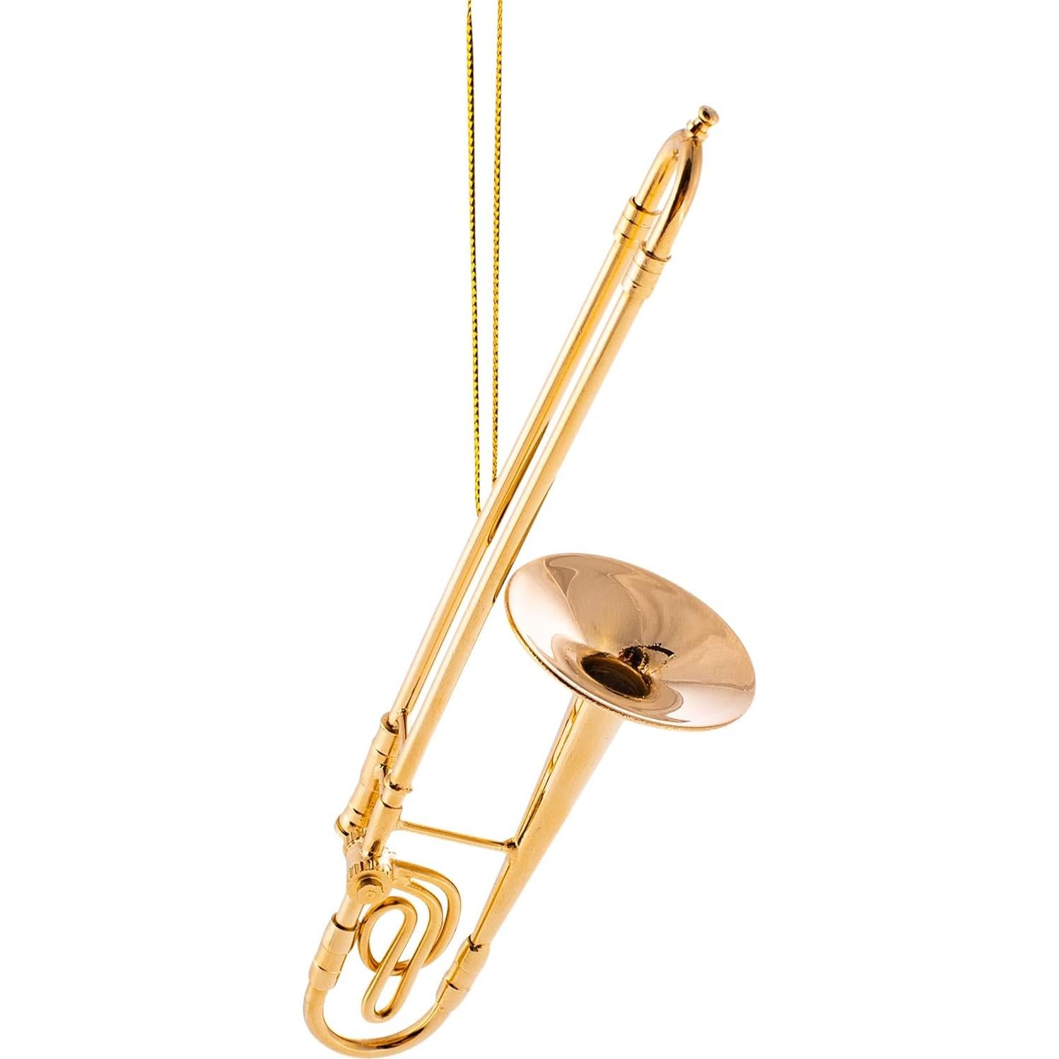 Adorno de Árbol de Navidad Trompeta de Oro Broadway Gifts 10 cm