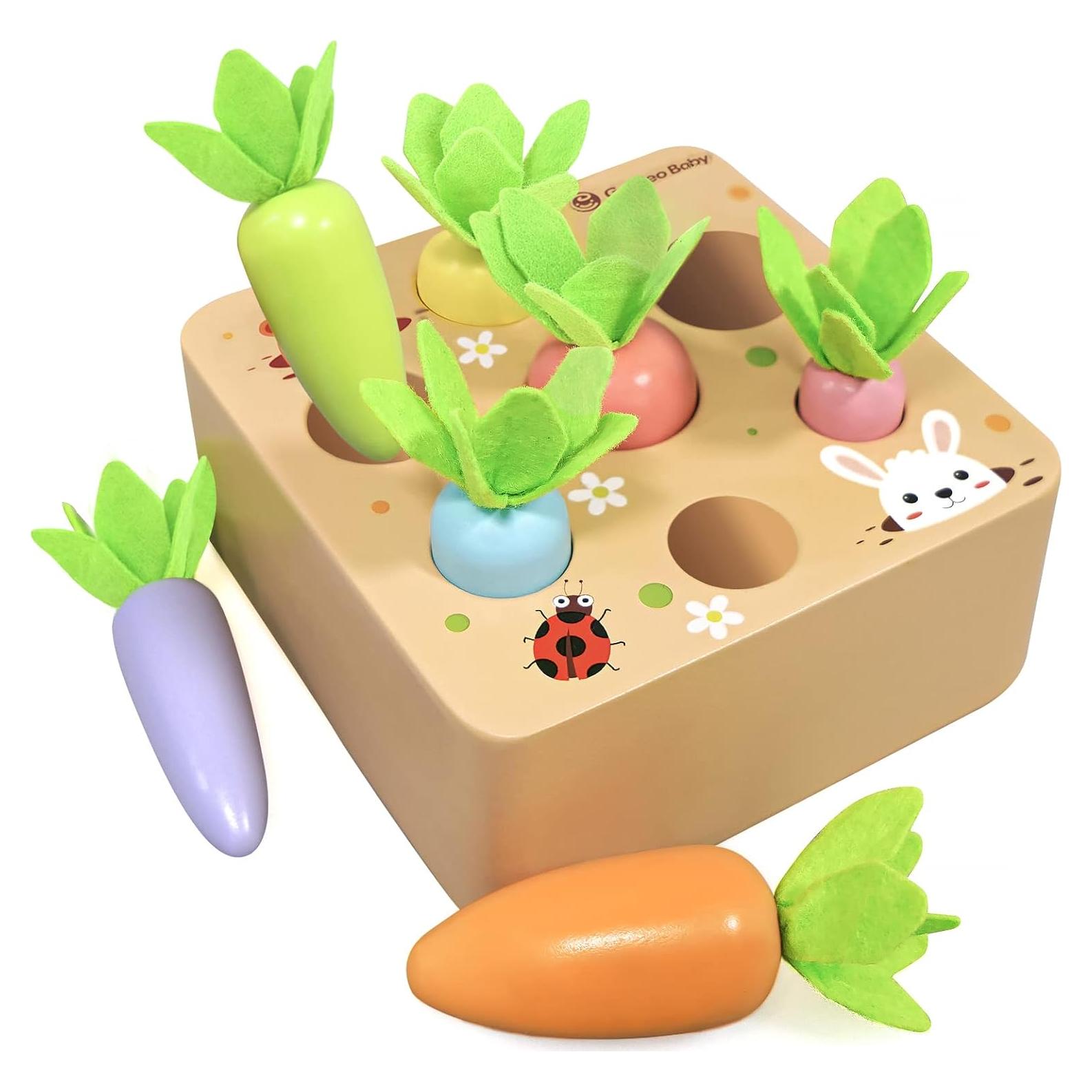 Juguete Montessori KMTJT Cosecha de Zanahorias de Madera 1-3 Años