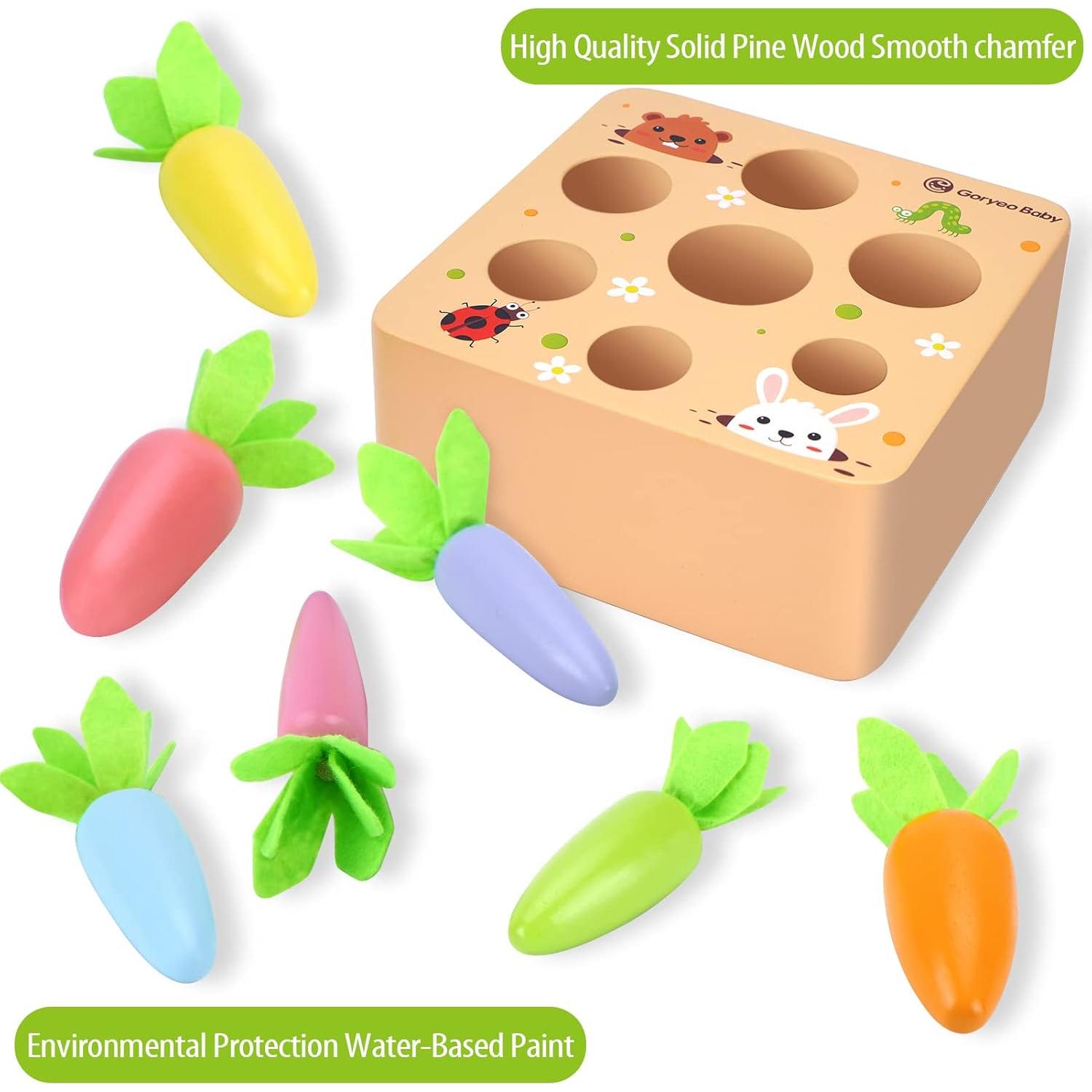 Juguete Montessori KMTJT Cosecha de Zanahorias de Madera 1-3 Años