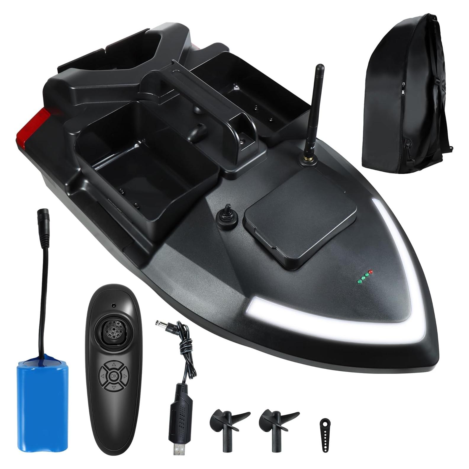 Barco de Cebo RC HUNKING 2kg Batería 12000mAh Pesca Playa