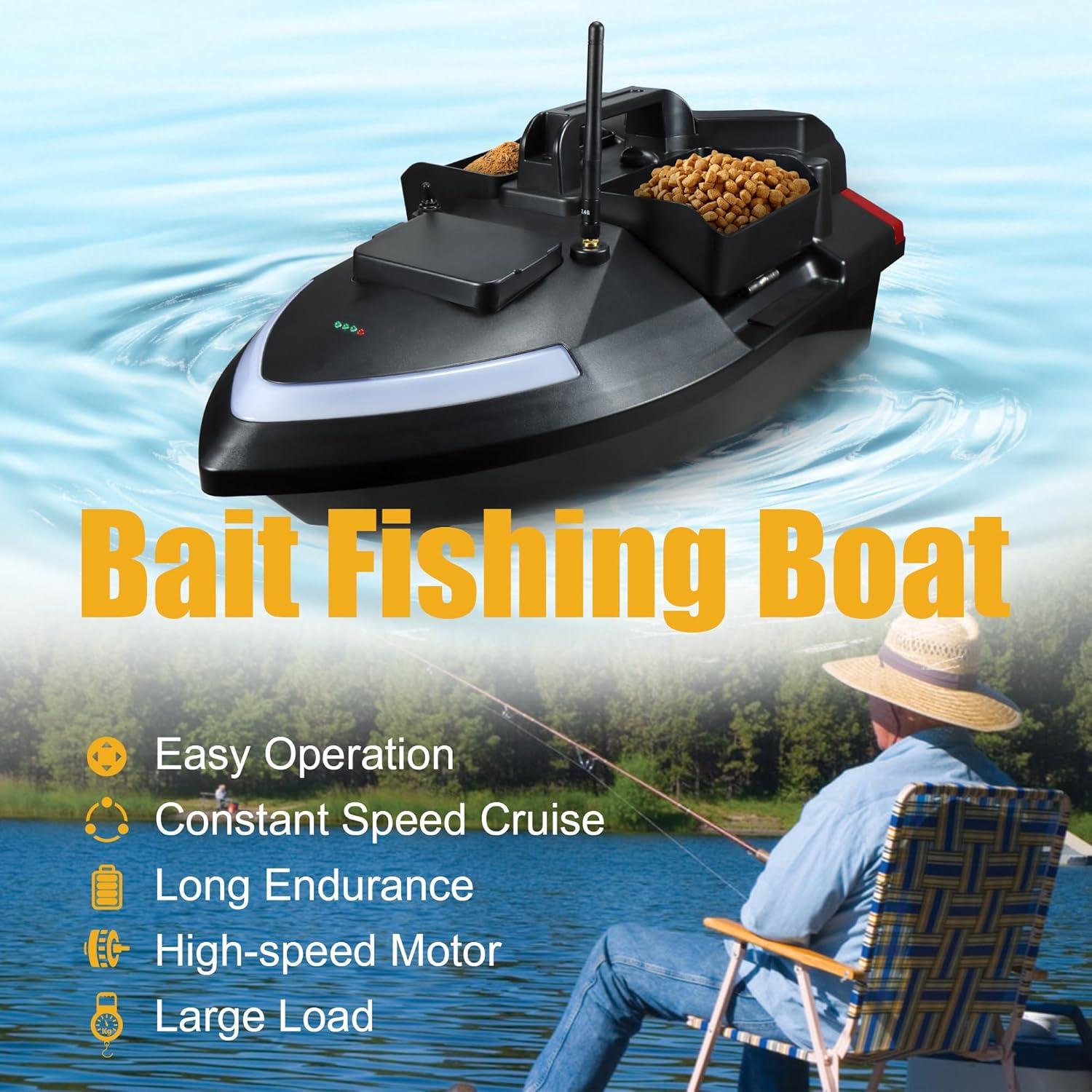 Barco de Cebo RC HUNKING 2kg Batería 12000mAh Pesca Playa