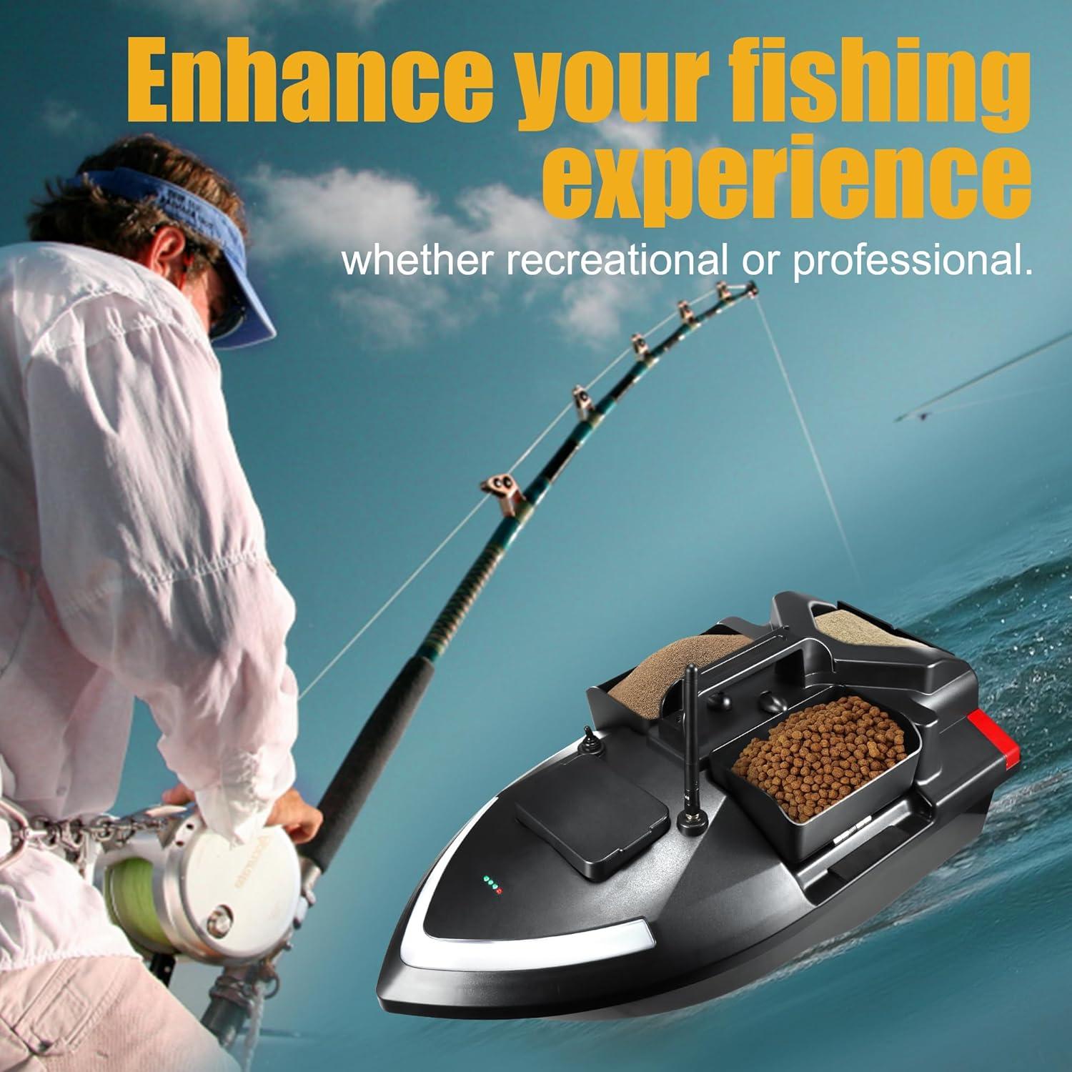 Barco de Cebo RC HUNKING 2kg Batería 12000mAh Pesca Playa