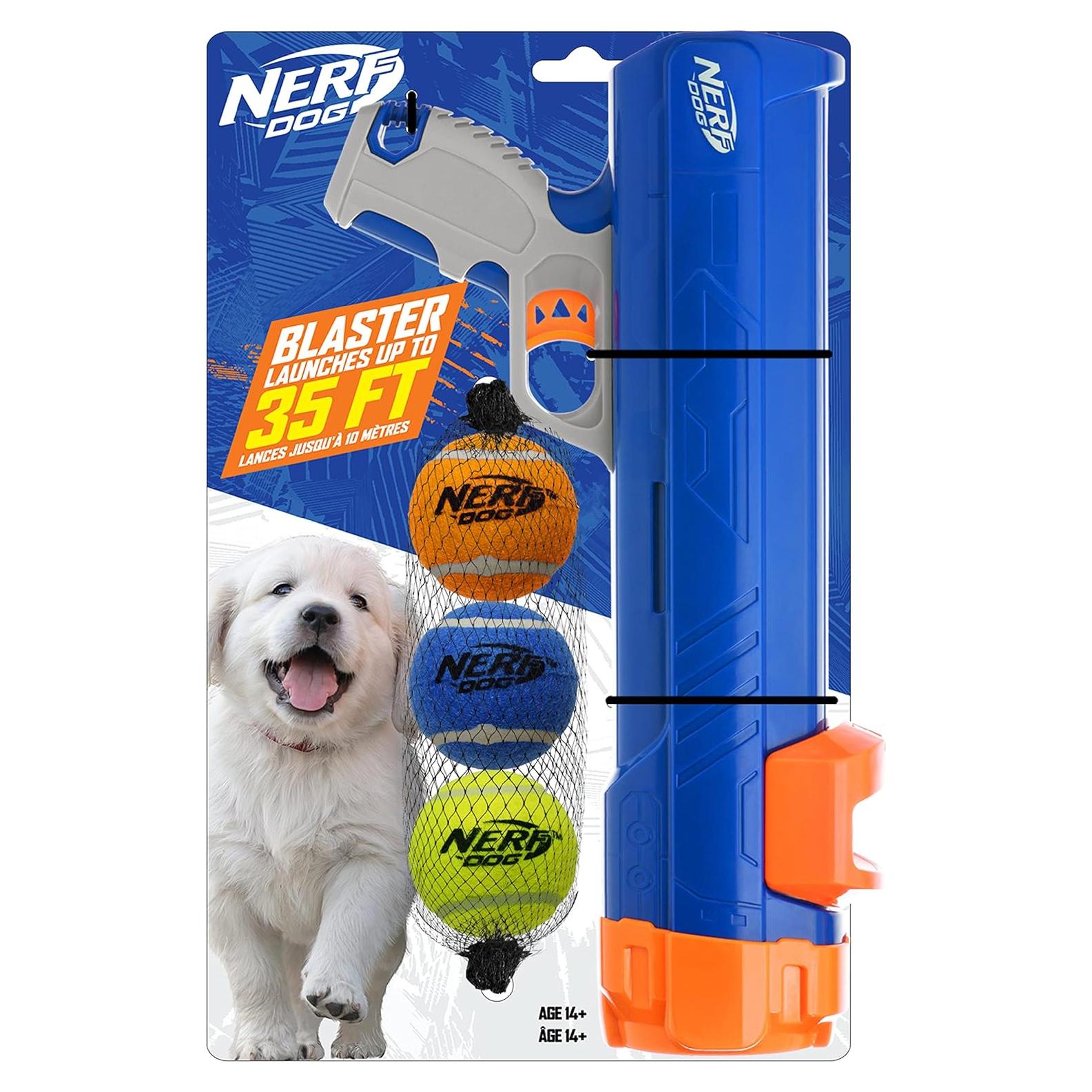 Blaster Nerf Dog 30.48cm con Pelotas de Tenis 5.08cm