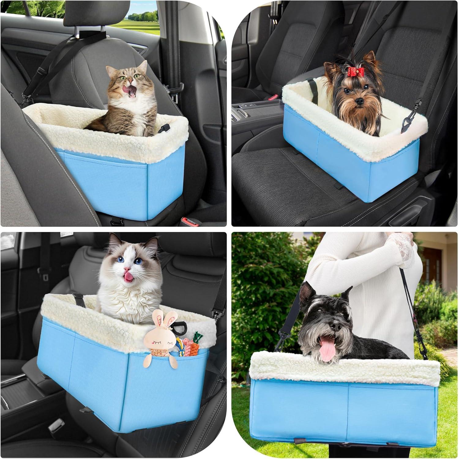 Asiento de Coche para Perros Pequeños WENRENER Azul Claro