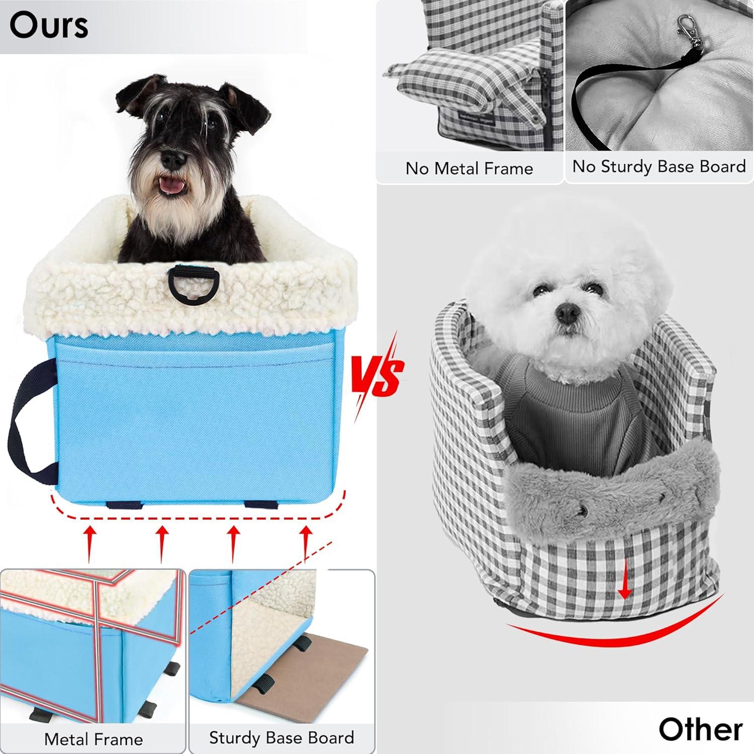 Asiento de Coche para Perros Pequeños WENRENER Azul Claro