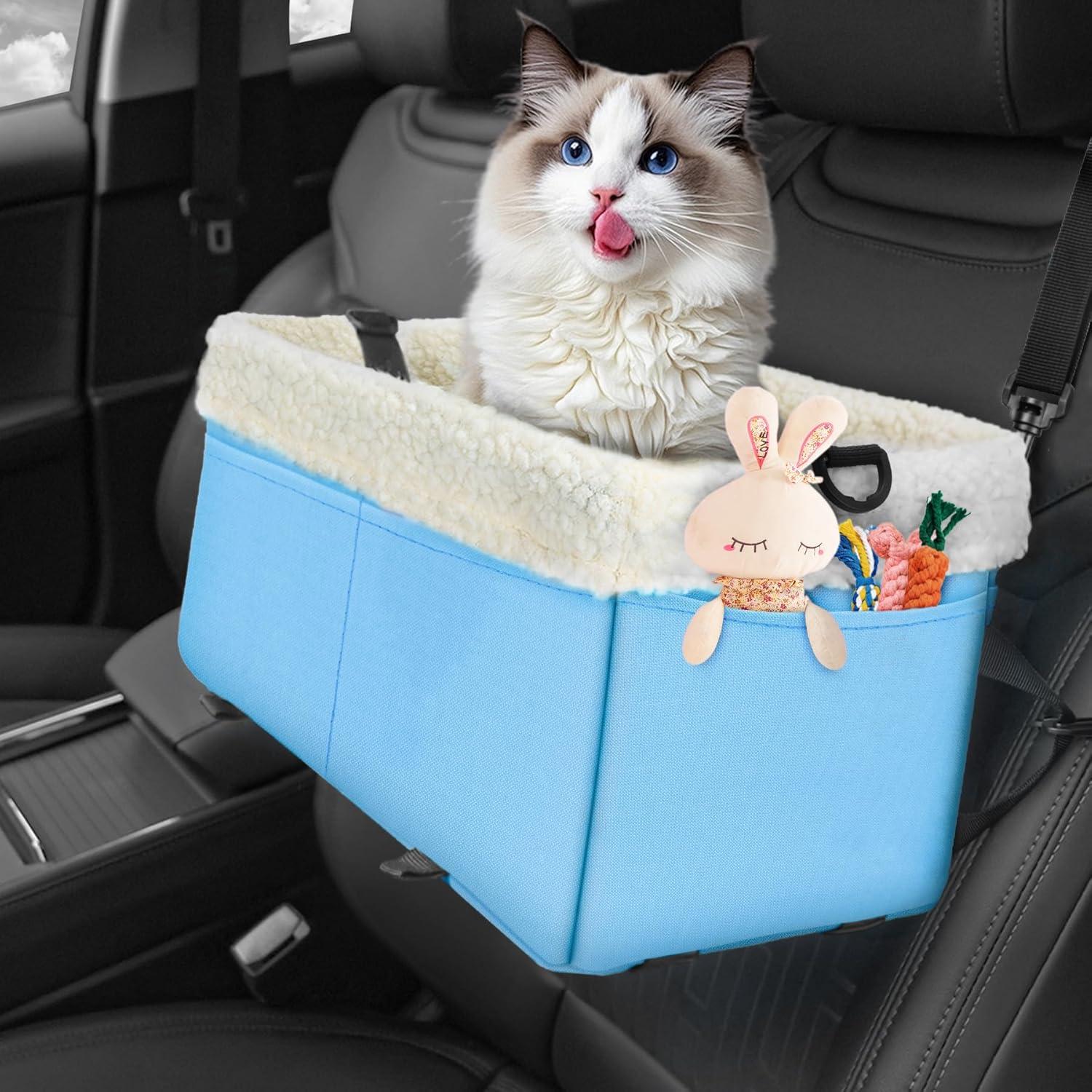 Asiento de Coche para Perros Pequeños WENRENER Azul Claro