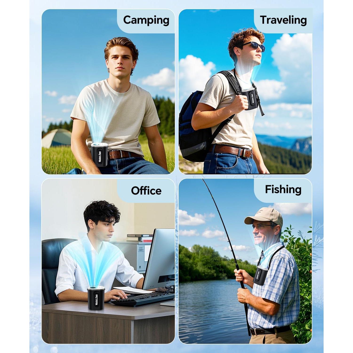 Ventilador Personal Portátil Minlebao HY-8011 Negro 4 Velocidades