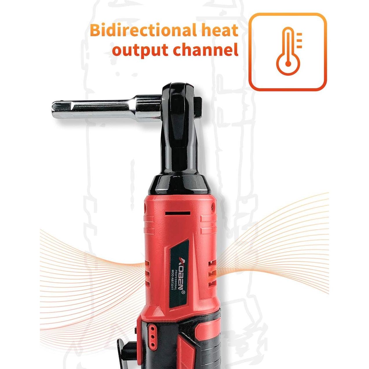 Llave de Carraca Eléctrica AOBEN 12V 3/8" 2 Baterías