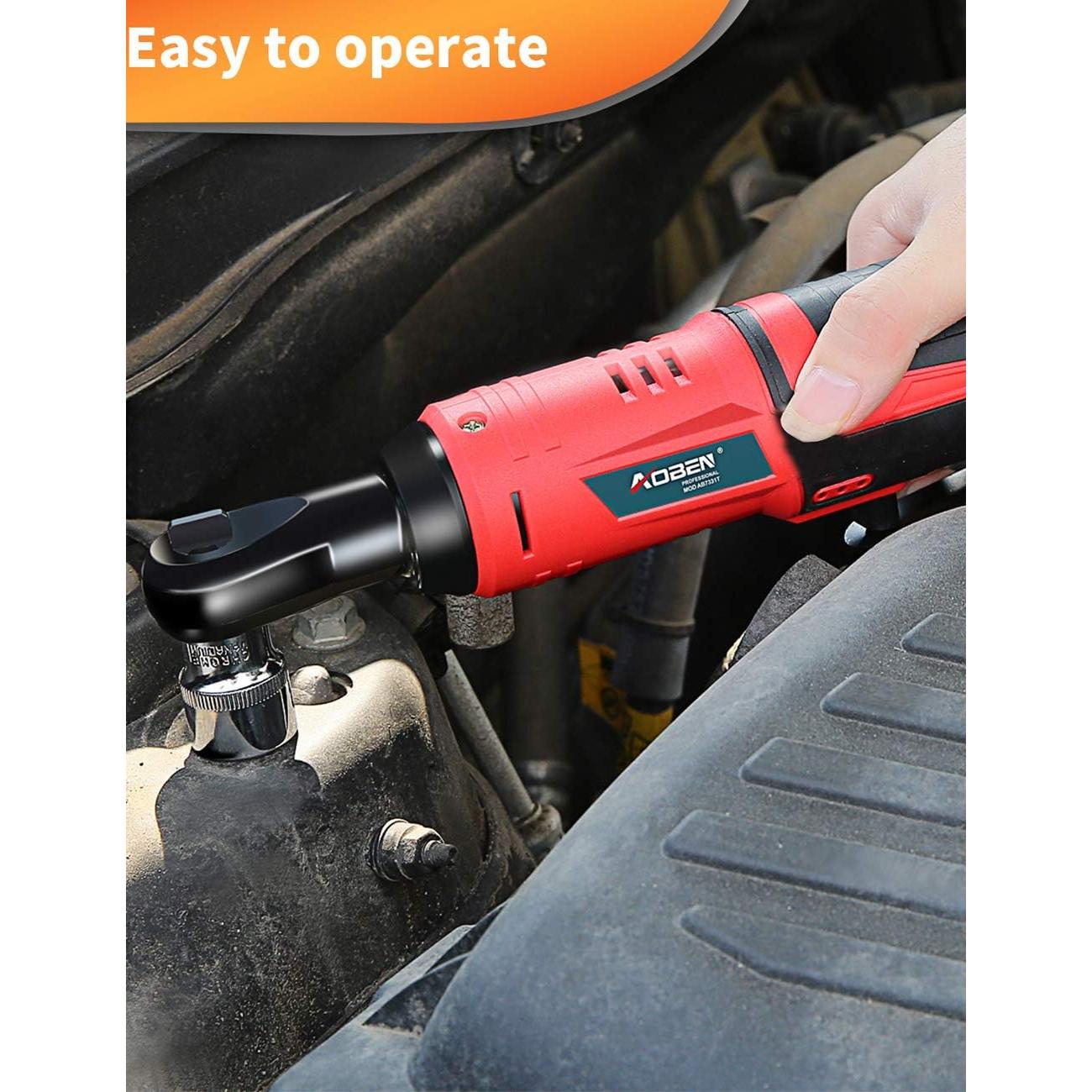 Llave de Carraca Eléctrica AOBEN 12V 3/8" 2 Baterías