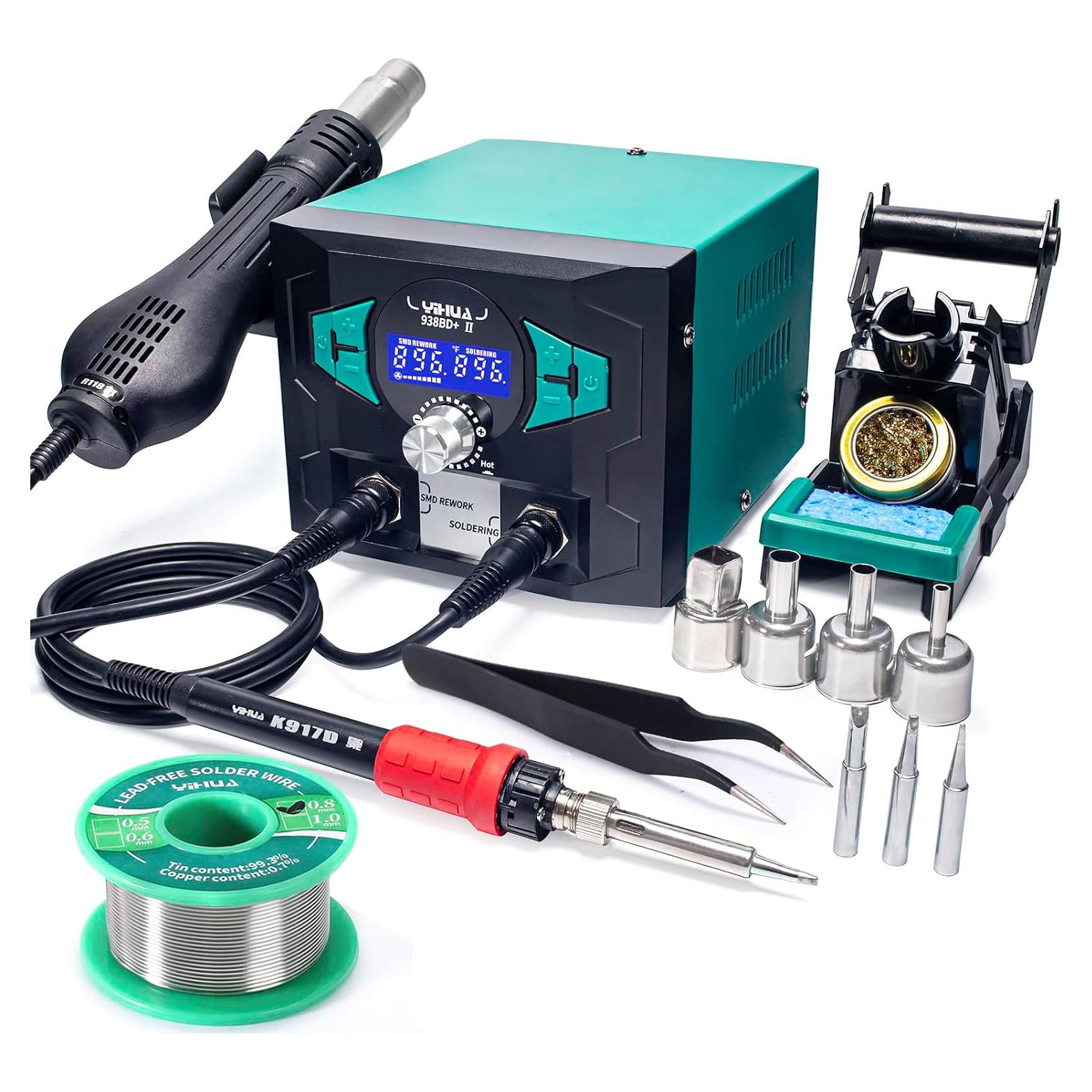 Estación de Soldadura YIHUA 938BD+ II con Aire Caliente