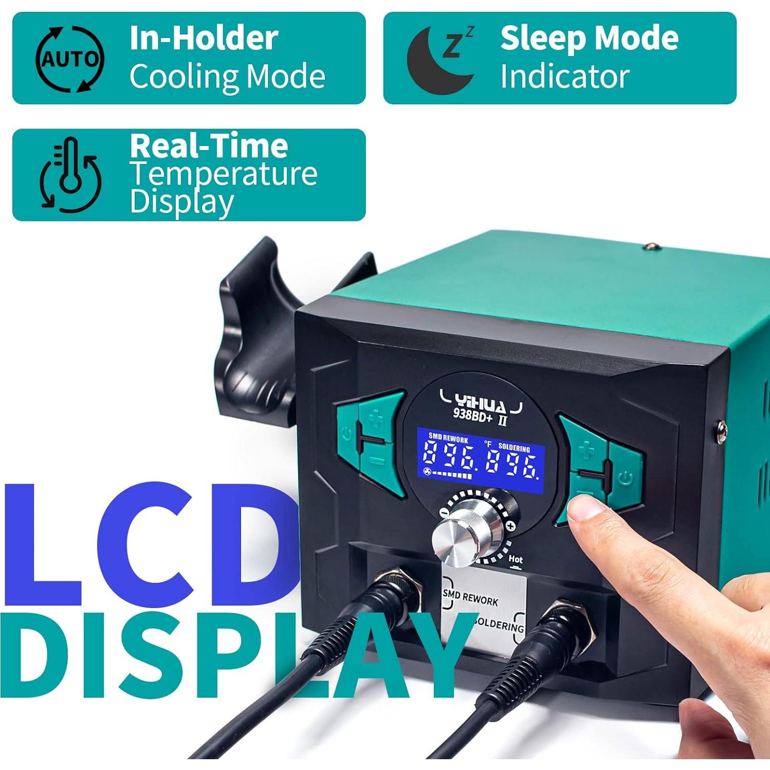 Estación de Soldadura YIHUA 938BD+ II con Aire Caliente