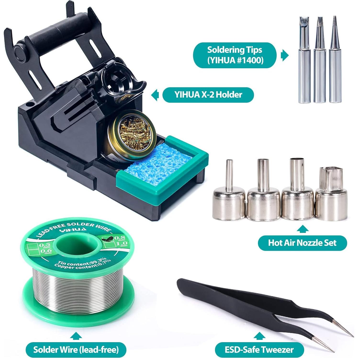 Estación de Soldadura YIHUA 938BD+ II con Aire Caliente