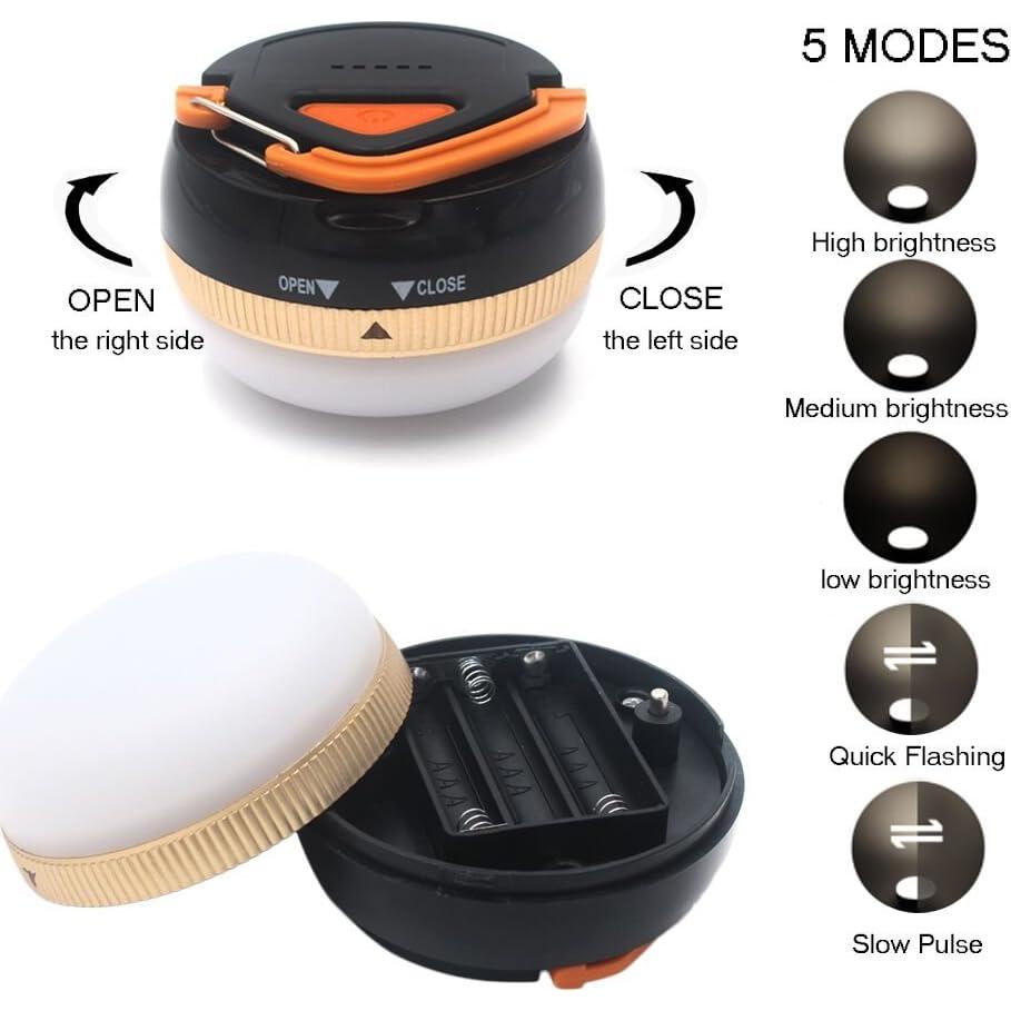 Paquete de 2 Linternas LED Portátiles AuKvi para Camping