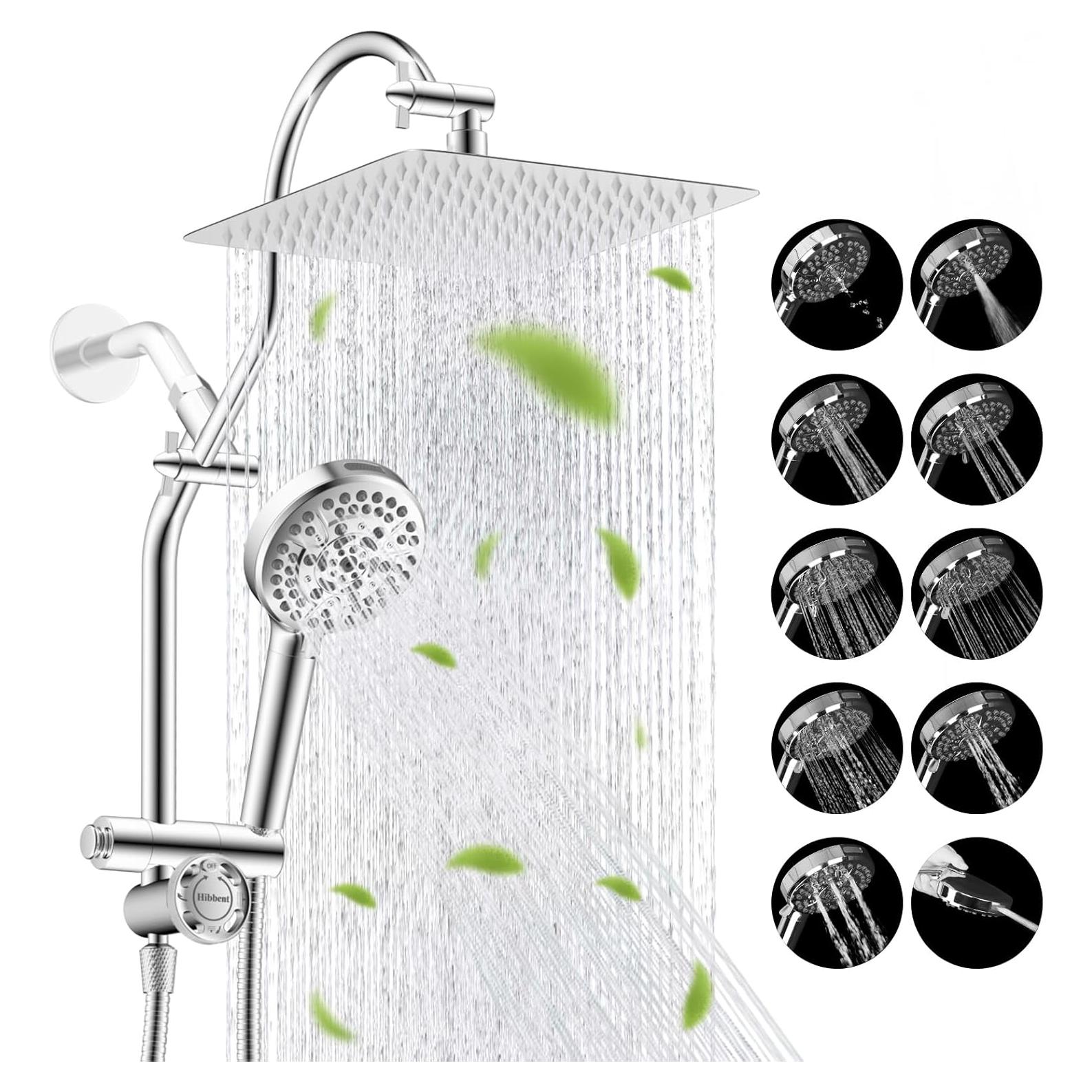 Cabezal de Ducha de Lluvia Hibbent 10" Cromo Alta Presión