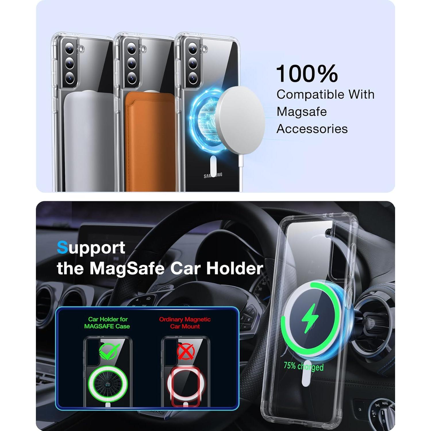 Funda Magnética para Samsung Galaxy S21 FNDMIL Transparente