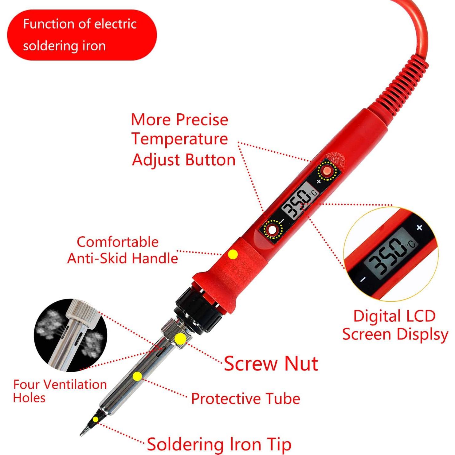 Kit de Soldador KYZHXVO 80W Digital LCD Temperatura Ajustable