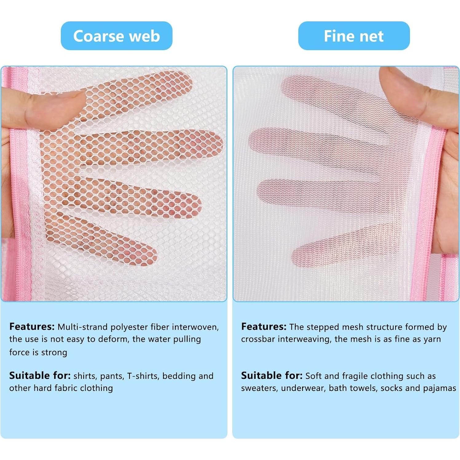 Bolsa de Lavandería MIAETFH 4 Pcs Malla Gruesa 30.5x40.6 cm