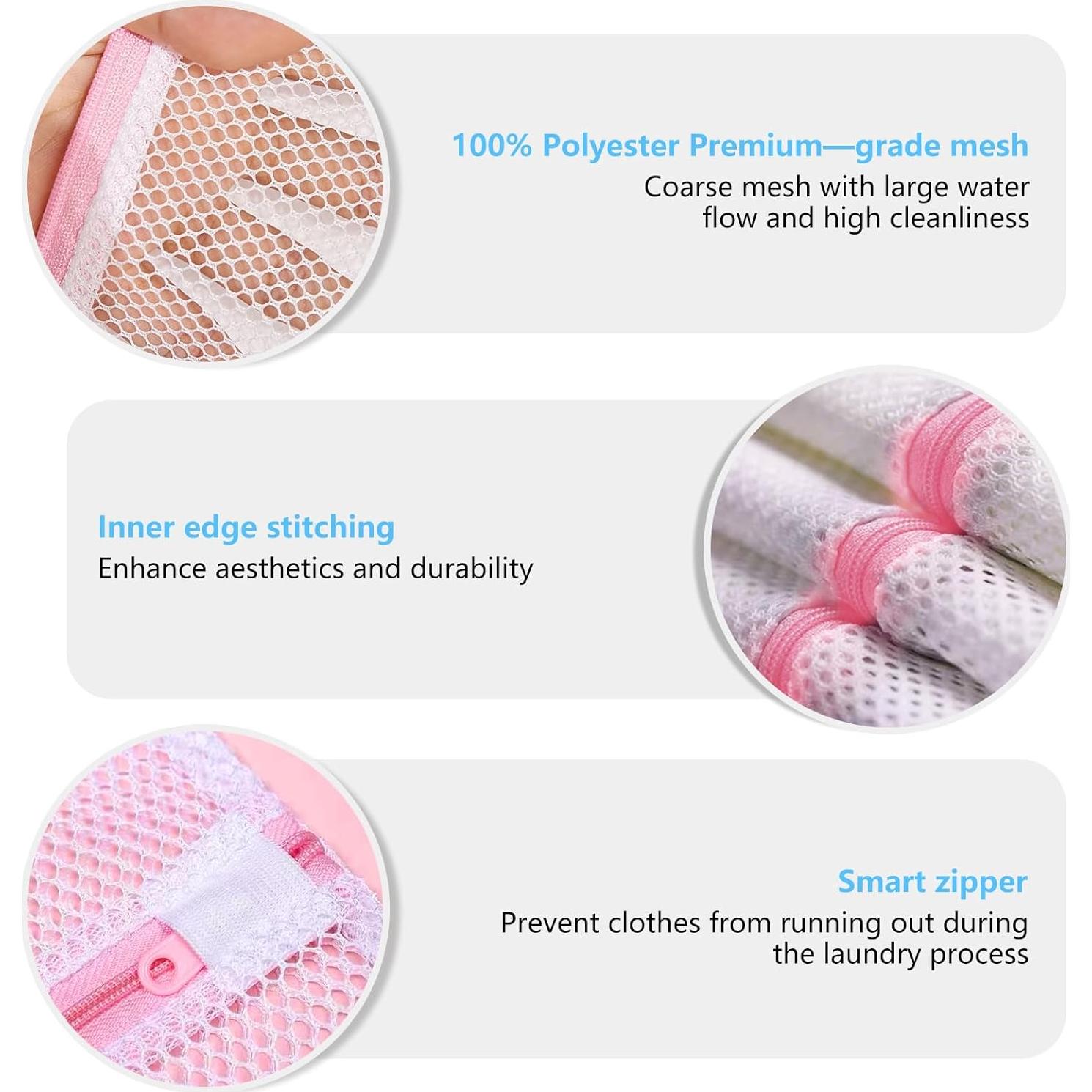 Bolsa de Lavandería MIAETFH 4 Pcs Malla Gruesa 30.5x40.6 cm
