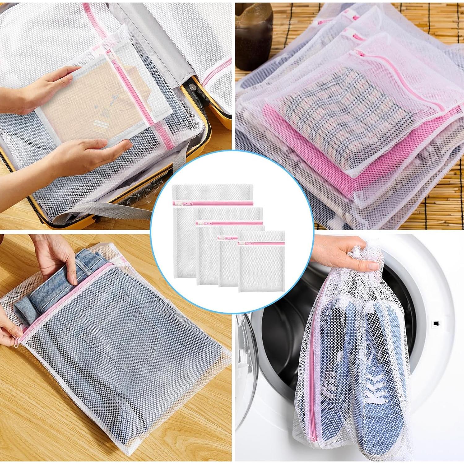 Bolsa de Lavandería MIAETFH 4 Pcs Malla Gruesa 30.5x40.6 cm