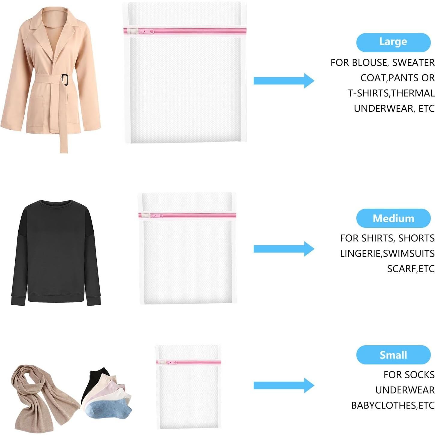 Bolsa de Lavandería MIAETFH 4 Pcs Malla Gruesa 30.5x40.6 cm