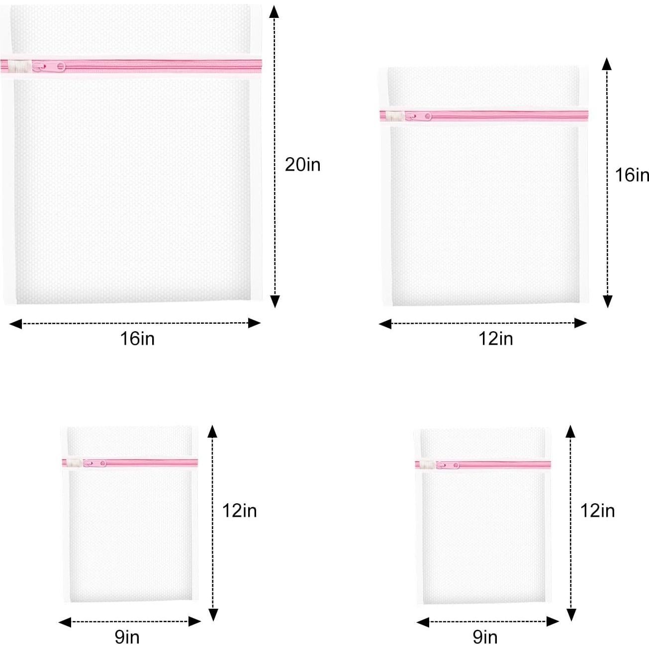 Bolsa de Lavandería MIAETFH 4 Pcs Malla Gruesa 30.5x40.6 cm