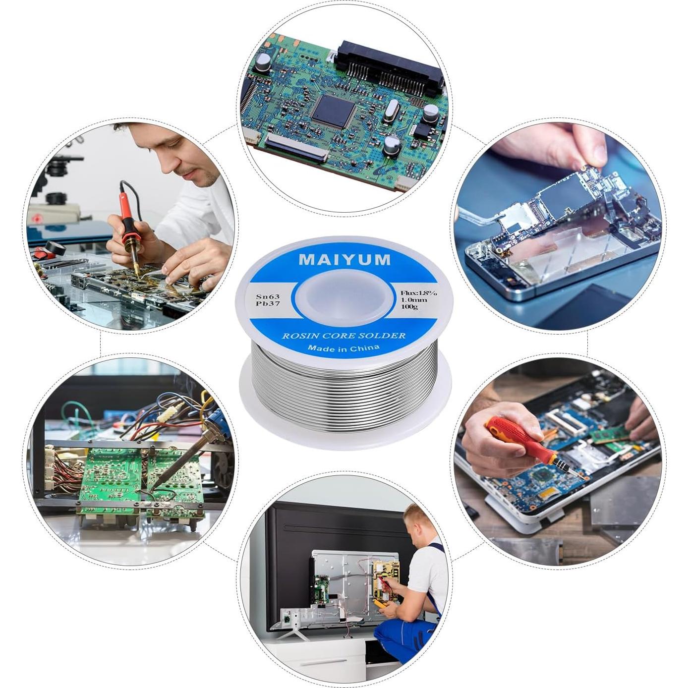 Alambre de Soldadura Estaño 63 Plomo 0.8mm 50g Resina