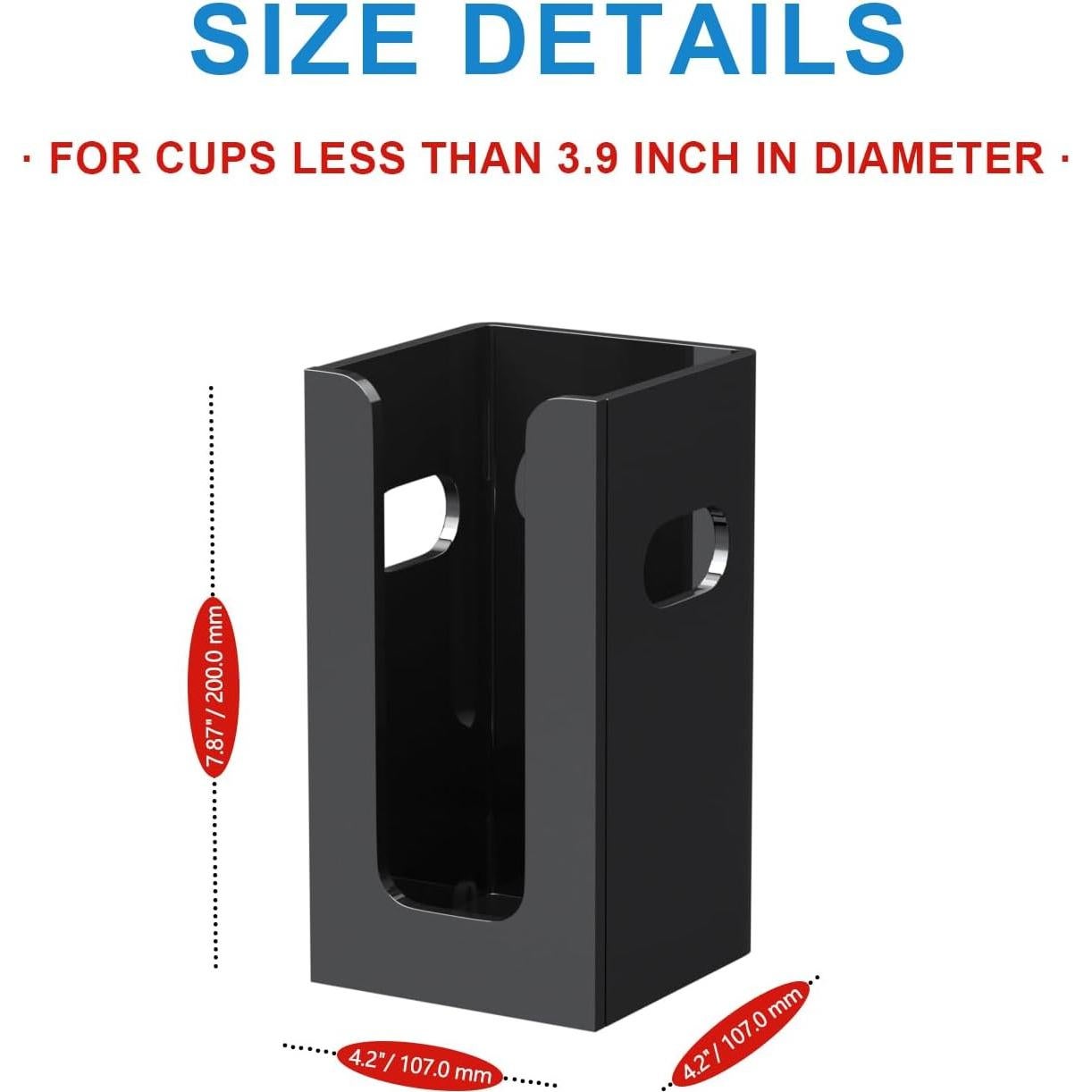 Organizador de Tazas Desechables WINFFOR Acrílico Negro 1 Comp.