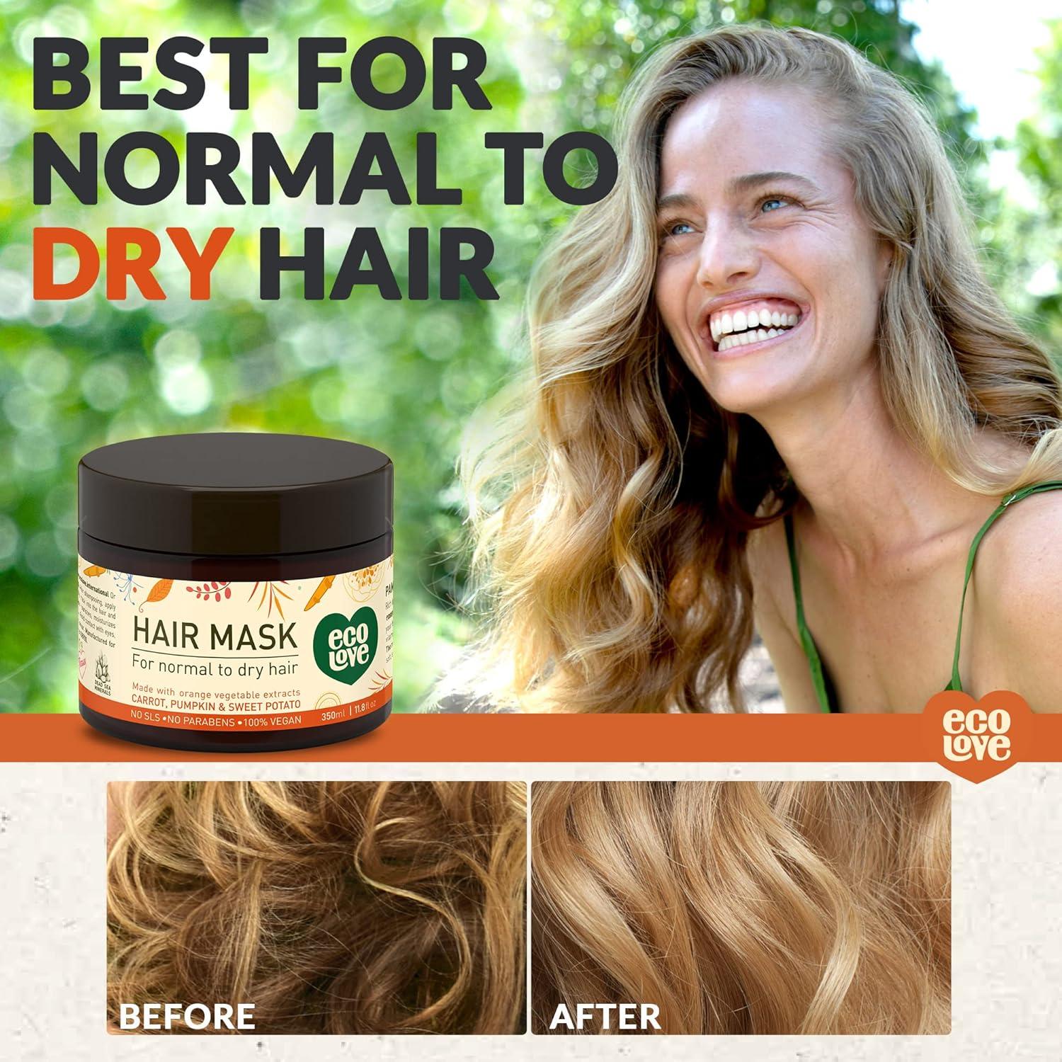 Mascarilla para Cabello EcoLove 335 g - Hidratante Zanahoria Calabaza