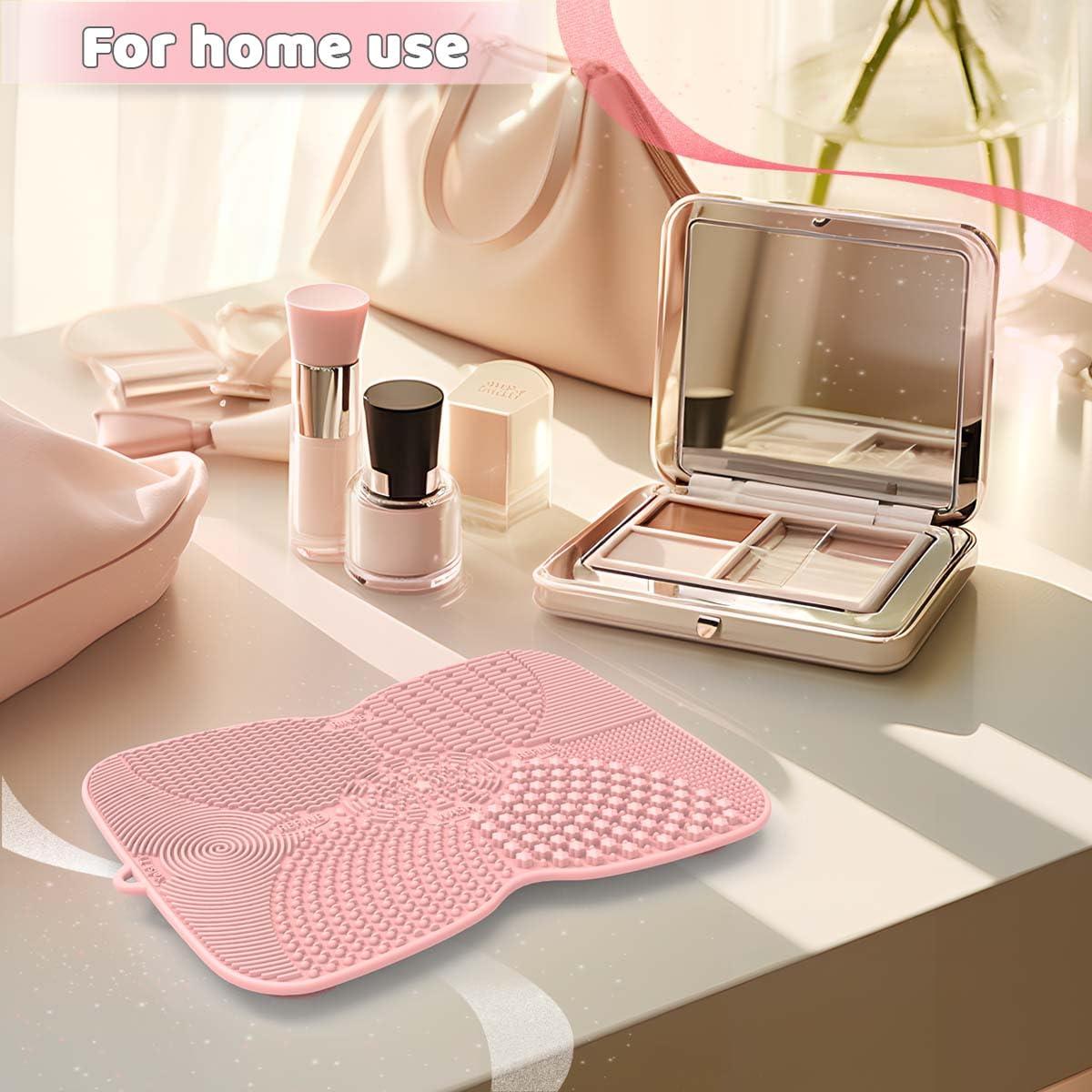 Almohadilla Limpiadora de Brochas de Maquillaje Silicona Rosa