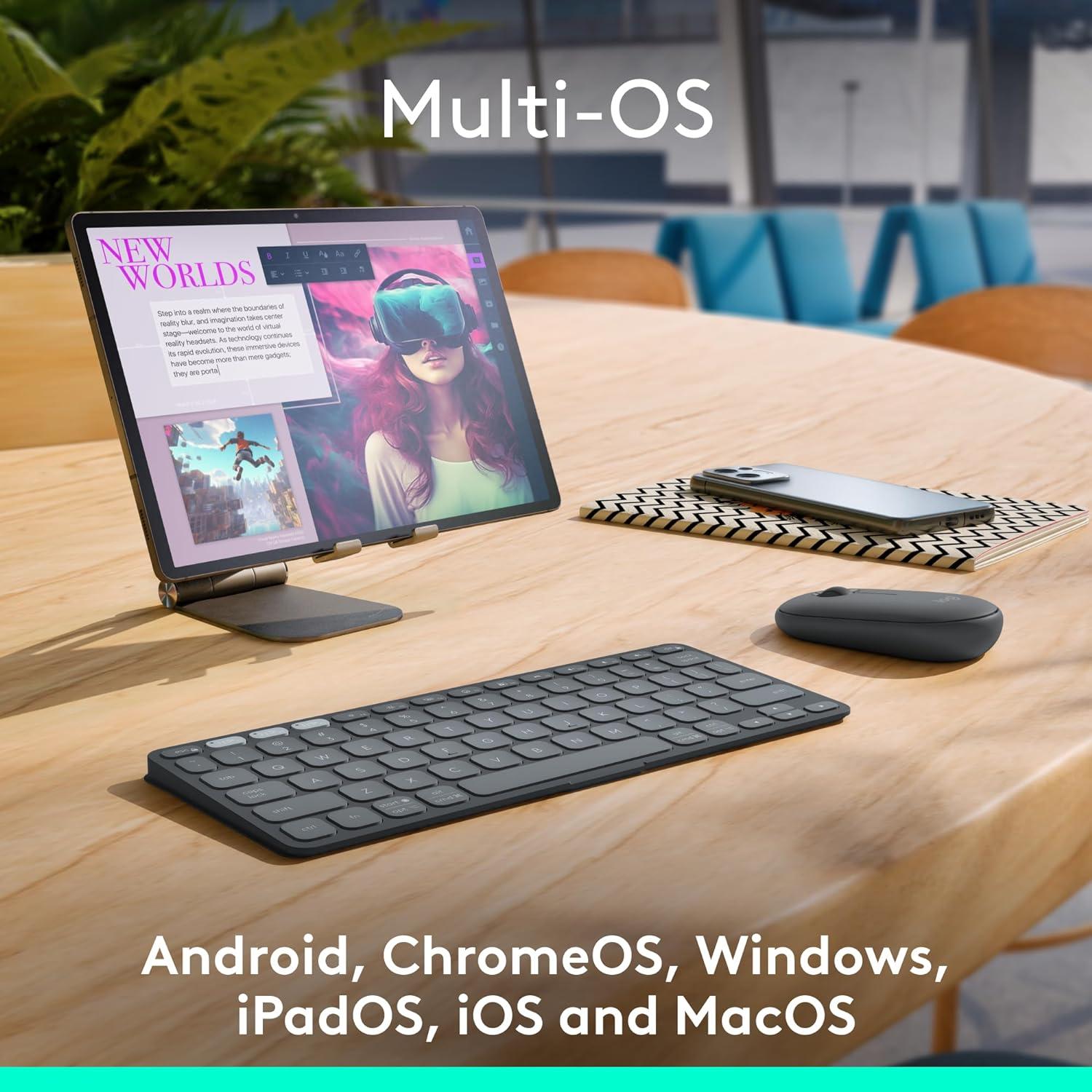 Teclado Bluetooth Logitech Keys-To-Go 2 Ultra Portátil Lila