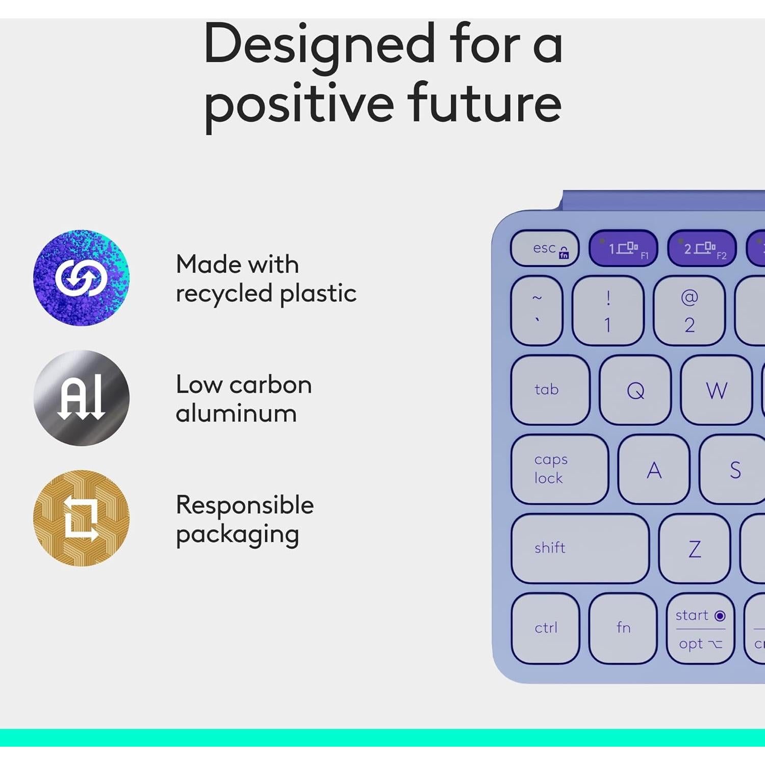 Teclado Bluetooth Logitech Keys-To-Go 2 Ultra Portátil Lila