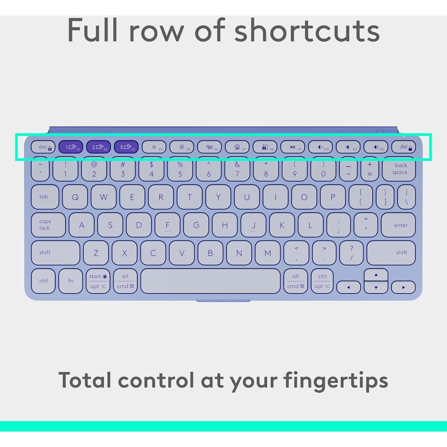 Teclado Bluetooth Logitech Keys-To-Go 2 Ultra Portátil Lila